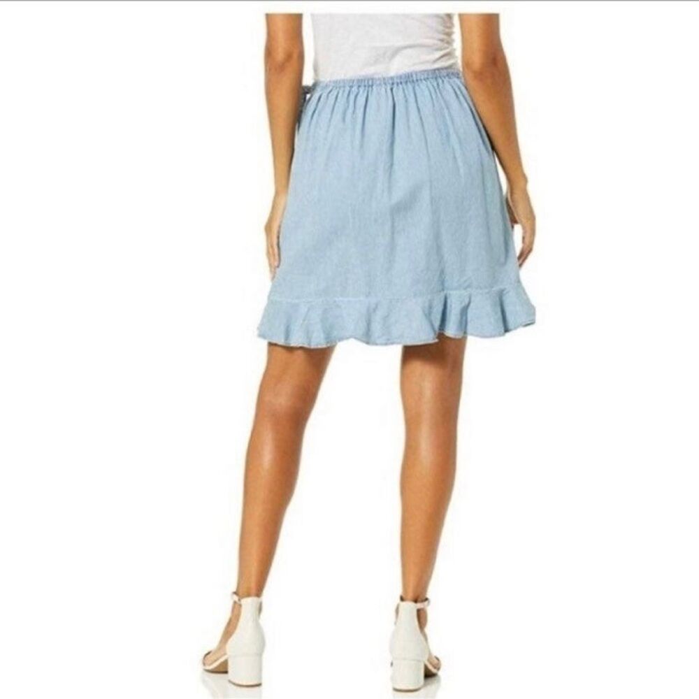 J. Crew Mercantile Women's Chambray Faux Wrap Mini Skirt Size Small - Picture 2 of 10